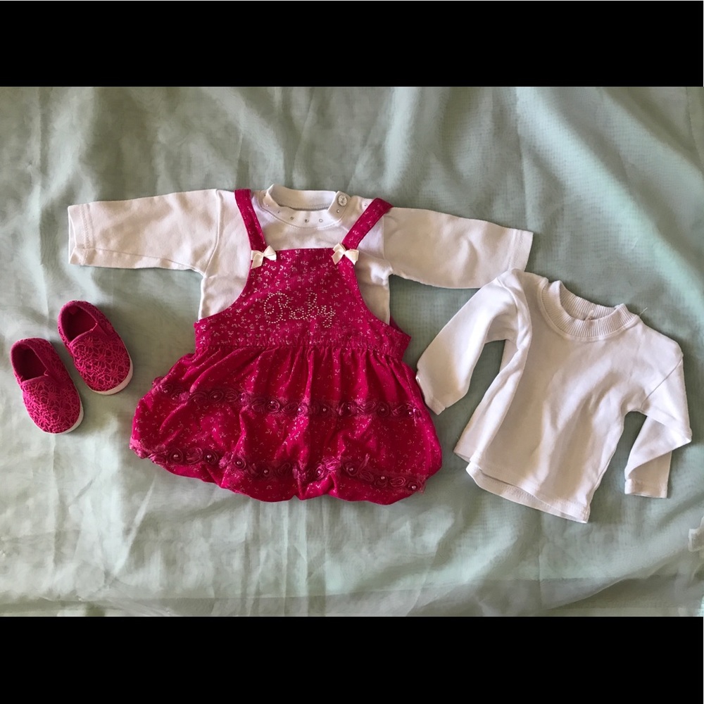 Fun Dress + Tops + Shoes Set